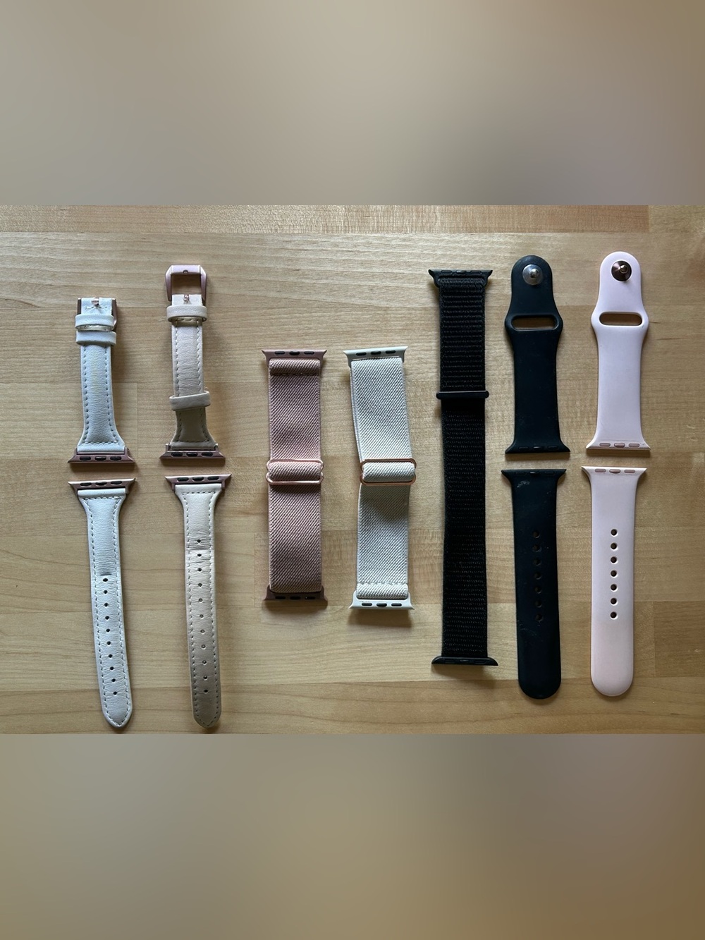 Apple Watch Band Set - Blush, Cream & Black Straps